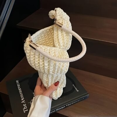[Handwoven Seashell Crochet] Lightweight Polyester Handwoven Seashell Crochet Handbag | Detachable Adjustable Strap, Summer Vacation Women’s, Casual Open Design Beach Bag