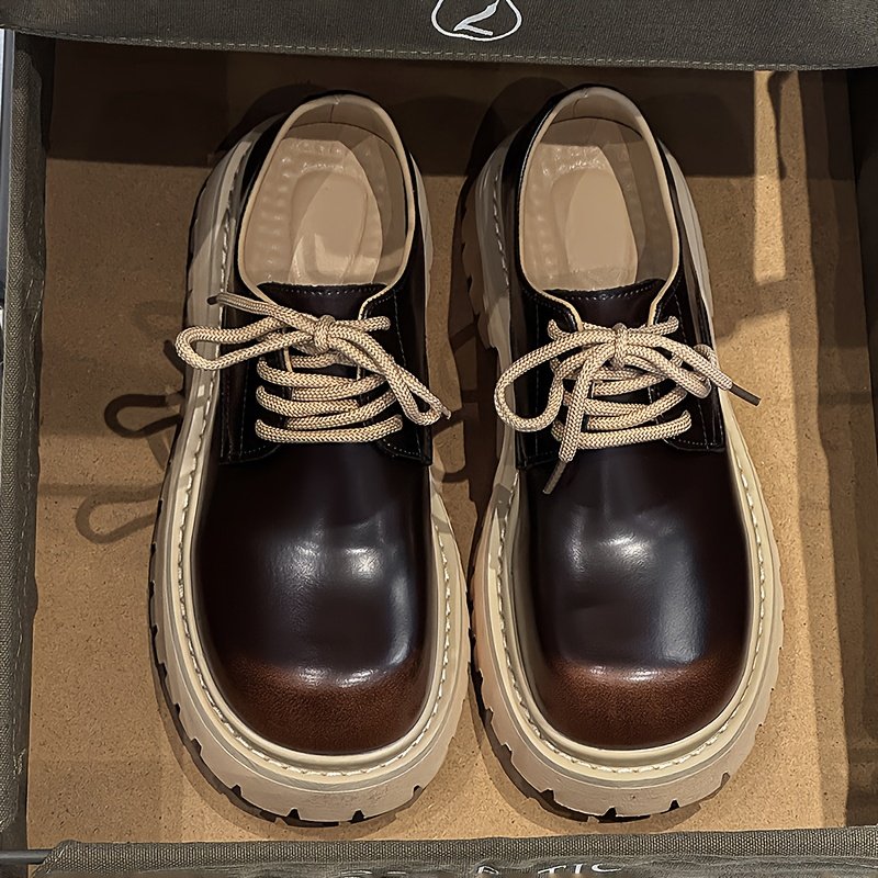 Men's Lace-Up Low-Top Shoes - Glossy Brown & Black Glossy Brown/Black/Beige/Tan/Gray/White - Minimalist Upper, Lace-Up Closure, Arch & Cushioned Rubber Sole - All-Season Casual & Semi-Formal Shoes for Men - Multi-Color Options Available - Solid Color Design with Glossy & Microfiber Lining - Lace-Up Ankle Boots for Men - Suitable for All Use, Sneakers for Men High Quality, Non Slip Shoes for Men, Fashion Shoes for Men - Image 5