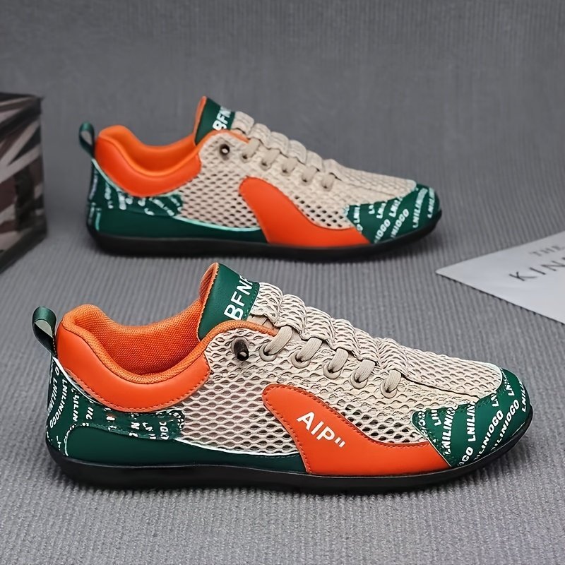 Men's Slip-On Casual Shoes - Breathable Mesh Upper, Non-Slip TPU Sole, Lightweight Sneakers for Gym, Office, Everyday - All-Season Comfort Shoes in Orange/Gray/Black & White - Ideal Gift for Men, Gym Footwear, Sporty Design, Comfortable Insole, Versatile Footwear, Office Professionals, Lowtop Design, Durable Construction, Supportive Footwear - Image 8