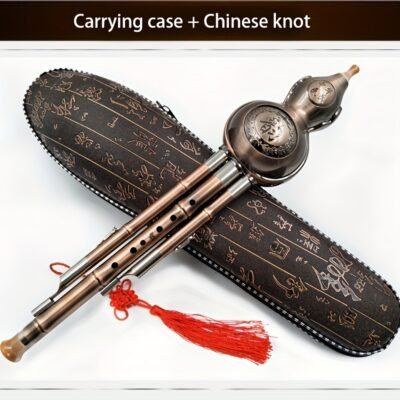Alto Flute, Traditional Chinese Instrument with Copper Plated Metal Body and Carrying Case, Durable Feature Wind Instrument Suitable for Beginners and Professionals in C & F Keys