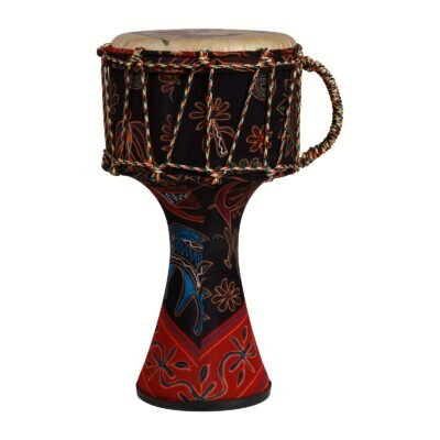 [Keland Djembe Drum] Keland 8.5-Inch Modern Djembe Drum | Professional Hand Percussion Instrument with Vibrant Egyptian Mural Design, Red ABS Resin Finish, Durable Build, Includes Carrying Bag
