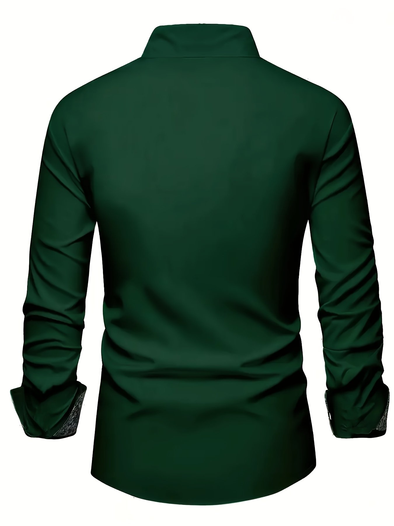 Business Casual Men's Spring/Autumn Long Sleeve Button-Down Shirt with Pockets and Hem Stitching, Suitable for Outings, Holidays, 100% Polyester Machine Washable Not Dry Clean. WXCY946 - Image 7