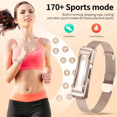 SUNKTA Smart Bracelet for Men & Women – Wireless 5.2, Multi-Sport Modes, Sleep & Sedentary Alerts, Message Notifications, Magnetic Charging, Zinc Alloy Case, Pink/Black/Silvery Options with Random Silicone Strap, Compatible with for iphone & Android, Ideal for Couples & Families, Smart Watch for Android Phones, Family Health Monitoring, Sleek Watch Design, Durable Watchband