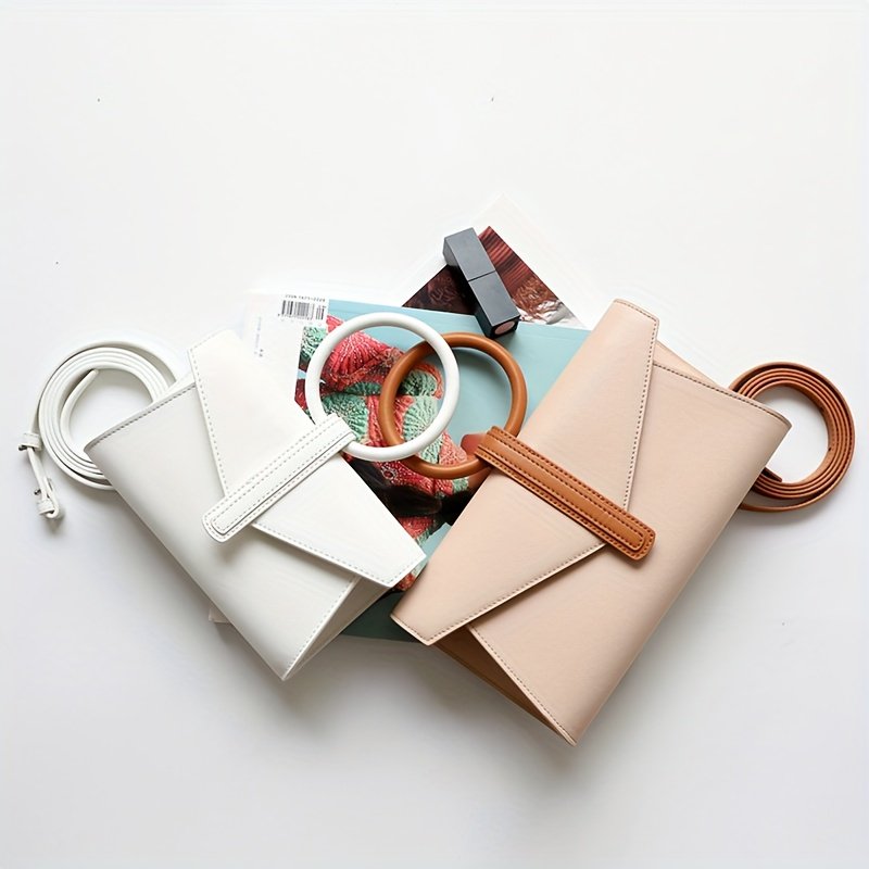 's Genuine Leather Handbag - Real Leather Crossbody/Shoulder Bag with ic Closure, Beige/Tan Color, Detachable Patchwork-like Pouch-like Waist Pack, Minimalist Round Top Handle & Belt-like Strap for Casual & Dressy Use (No