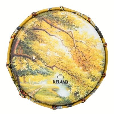 Keland African Drum – Lightweight Hand Drum with Vibrant Yellow & Design, Tuning-Free Modern Material, Excellent Bass, Midrange & Treble, Perfect for Rhythm Practice