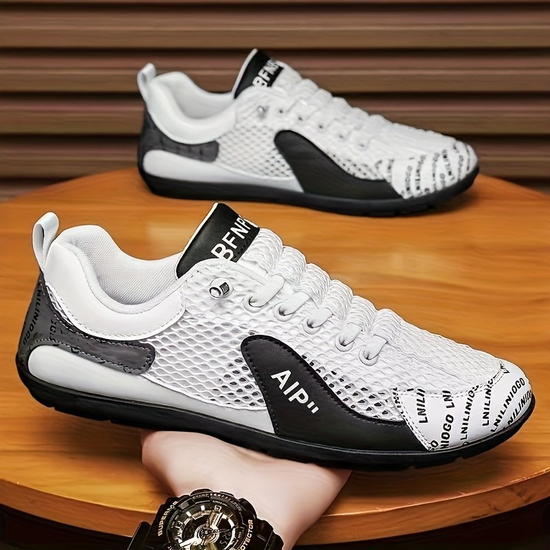Men's Slip-On Casual Shoes - Breathable Mesh Upper, Non-Slip TPU Sole, Lightweight Sneakers for Gym, Office, Everyday - All-Season Comfort Shoes in Orange/Gray/Black & White - Ideal Gift for Men, Gym Footwear, Sporty Design, Comfortable Insole, Versatile Footwear, Office Professionals, Lowtop Design, Durable Construction, Supportive Footwear - Image 4