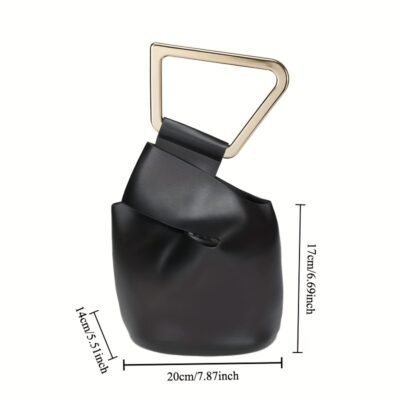 Women’s Fashion Bucket Bag with Acrylic Handle – Open-Top Tote, Solid Color (Black/White/Dark Brown), Versatile Elegant Handbag for Summer Daily Use & Casual Outings, Ladies Handbags, Sleek Design, Quality Craftsmanship
