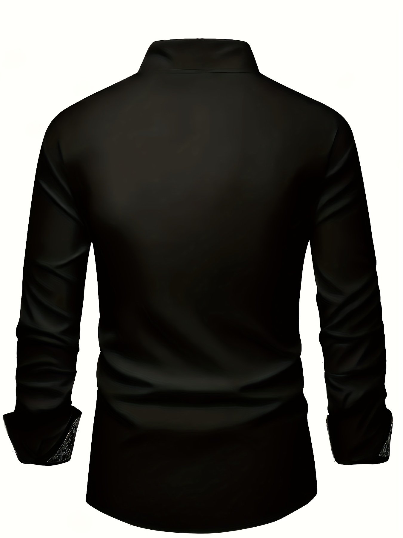 Business Casual Men's Spring/Autumn Long Sleeve Button-Down Shirt with Pockets and Hem Stitching, Suitable for Outings, Holidays, 100% Polyester Machine Washable Not Dry Clean. WXCY946 - Image 8