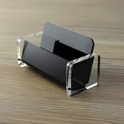 [Elegant Business Card Holder] 1pc Simple and Elegant Acrylic Desktop Business Card Holder | for Desk Storage, Suitable for Home, School, Office and Other Scenes
