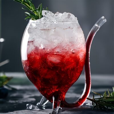 1pc Wine Glass, Creative Glass Cup, Wine Decanter Glass Mug with Built-in Straw for Juice, Ice Cream, Champagne, Party Supplies, Drinkware for Restaurants, Cafes, Bars, Cafe Accessories, Party Drinkware, Stylish Cup, Elegant Glassware, Durable Glassware, Highquality Glass, Multipurpose Glassware, Party Hosts, Home Entertainers