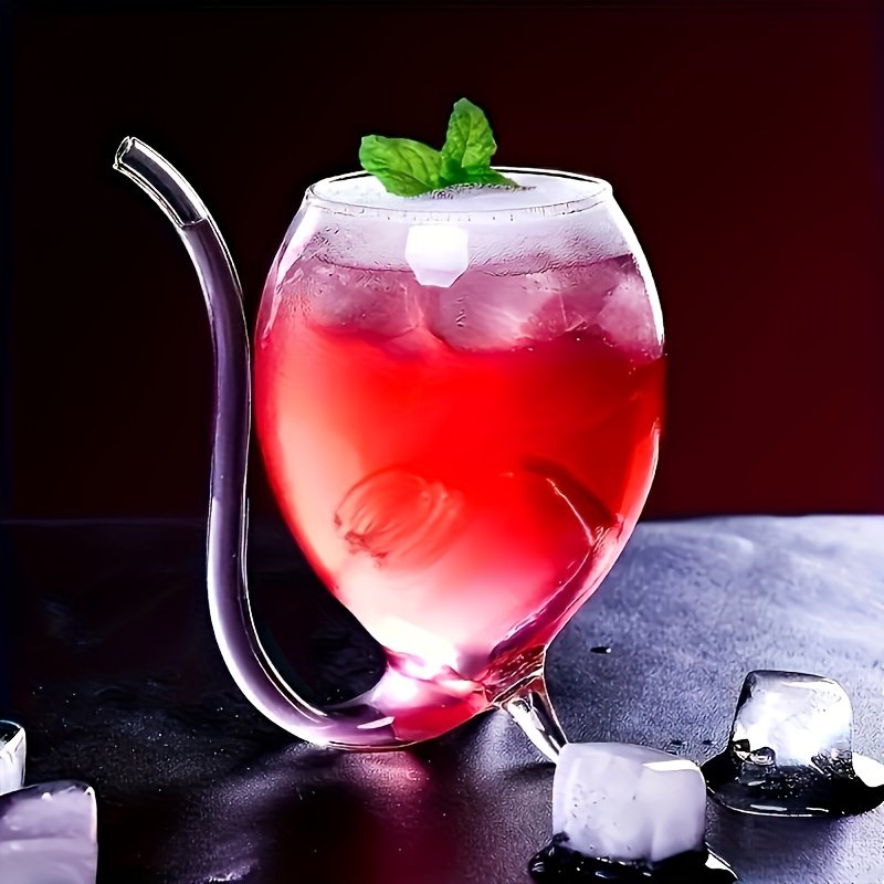 1pc Wine Glass, Creative Glass Cup, Wine Decanter Glass Mug with Built-in Straw for Juice, Ice Cream, Champagne, Party Supplies, Drinkware for Restaurants, Cafes, Bars, Cafe Accessories, Party Drinkware, Stylish Cup, Elegant Glassware, Durable Glassware, Highquality Glass, Multipurpose Glassware, Party Hosts, Home Entertainers - Image 10