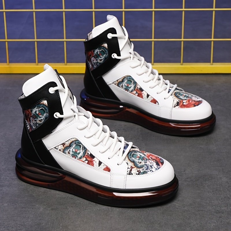 [Chunky Platform Boots] Men's Chunky Platform Boots - Genuine Leather Upper & Sole, Thick Non-Slip Round Toe, All-Season Lace-Up s for Wedding/Party/Casual Wear - Heavy-Duty Cushioned Insole (Split Leather) - All-Terrain Versatile