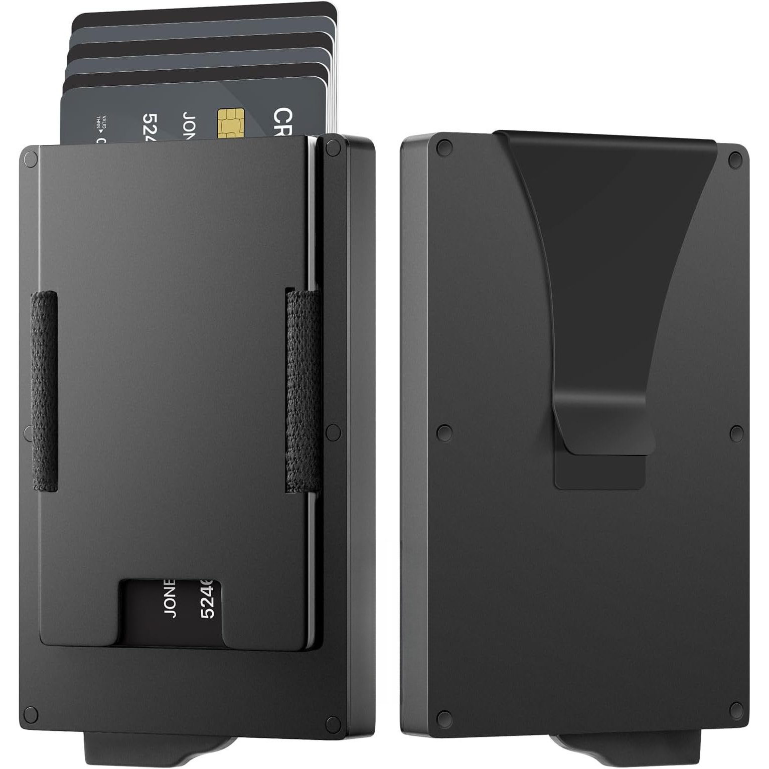 Men's Slim Aluminum Wallet with Money Clip - Holds 20 Cards & Bills, RFID Blocking Card Holder with Smart Slot, Minimalist Pop-Up Design, Durable Nylon Lining - Ideal Gift for Men (Black) - Image 6