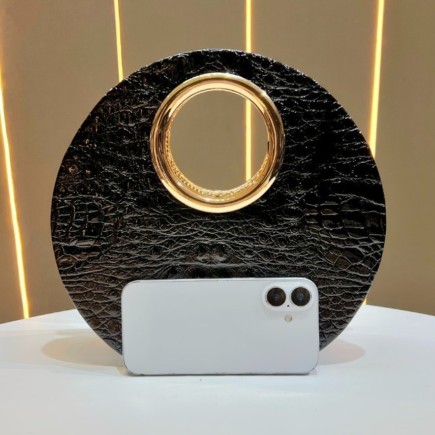 Women'S Elegant Evening Clutch - Luxury Handbag with Detachable Chain Strap, Zipper Closure, Magnetic Closure, Synthetic Handbag for Weddings, Parties, Formal Events - Elegant Women'S Designer Purse, Party Accessory, Geometric Pattern - Image 10