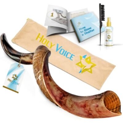 Kosher Kudu Shofar Horn from u2013 Traditional Half – Polished Yemenite Shofar Includes Carrying Bag, Brush and Blowing Guide – Easy Blowing Ancient Musical Instrument 2428, Spiritual Instrument, Religious Ceremony, Handcrafted Design, Artisan Made, Durable Construction, Rituals And Ceremonies