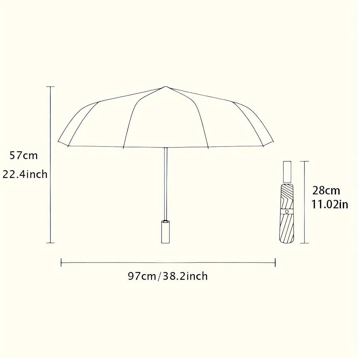 Automatic Open/Close Umbrella with One-Touch Button - Instant Open/Close, Compact Folding Design, Portable Collapsible Umbrella with 8-Rib Stability for Wind Resistance - All-Season Everyday & Formal Use - Ideal Gift for Christmas, Birthday, Travel - Black & White Optical Illusion Pattern, Outdoor Accessory, Modern Accessory, Durable Canopy, Fashion Lovers, Best for Christmas - Image 6