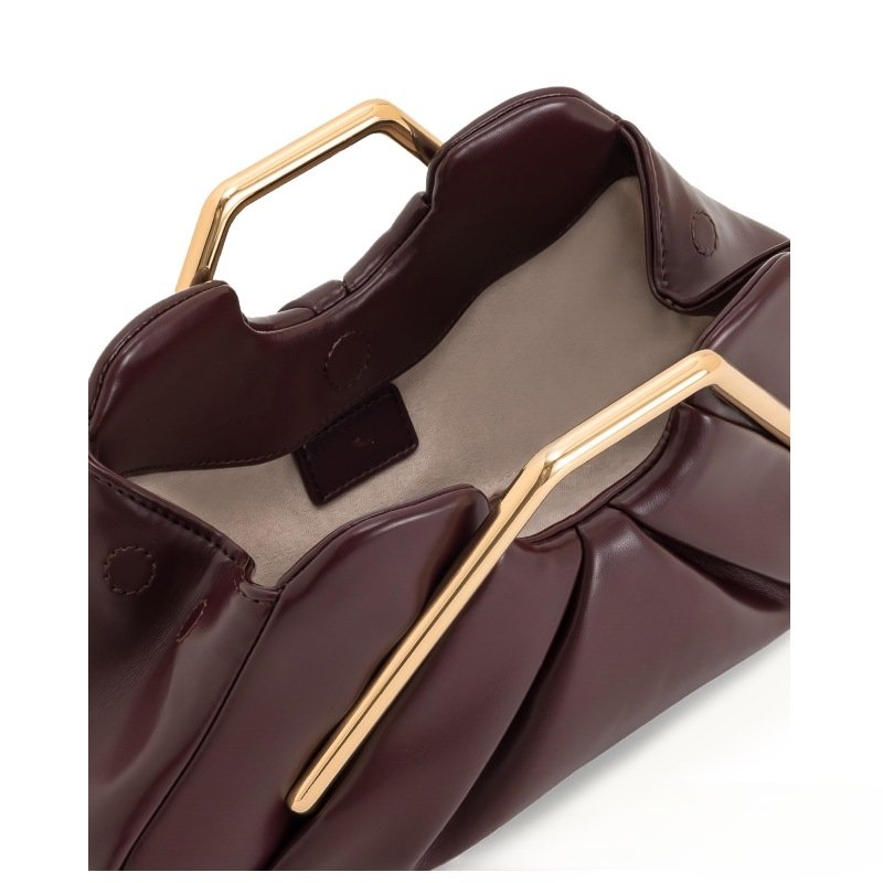 Luxury Elegant Evening Clutch with Magnetic Closure & Fixed Strap - Shiny Solid Color Handbag for Women, Wedding, Party, Formal Events - Burgundy/Black/Light Brown/White - Versatile Bridesmaid Gift & Daily Use Bag, Bridal Handbag, Designer Handbags for Women, Wedding Guest Bag, Bridal Clutch Purses, Dress Purse, Party Accessory, Stylish Purse, Highquality Finish, Sleek Construction, Women's Handbag, Fashion Women - Image 9