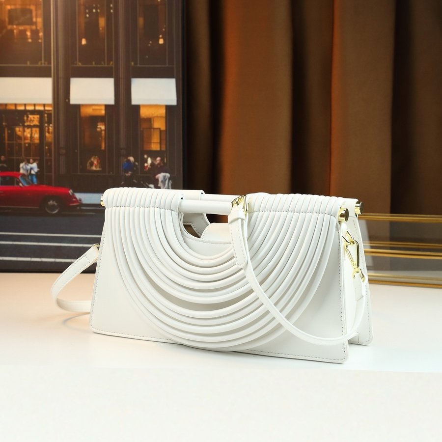Stylish Solid Color Line Design Handheld Small Square Evening Bag for Women - Image 3