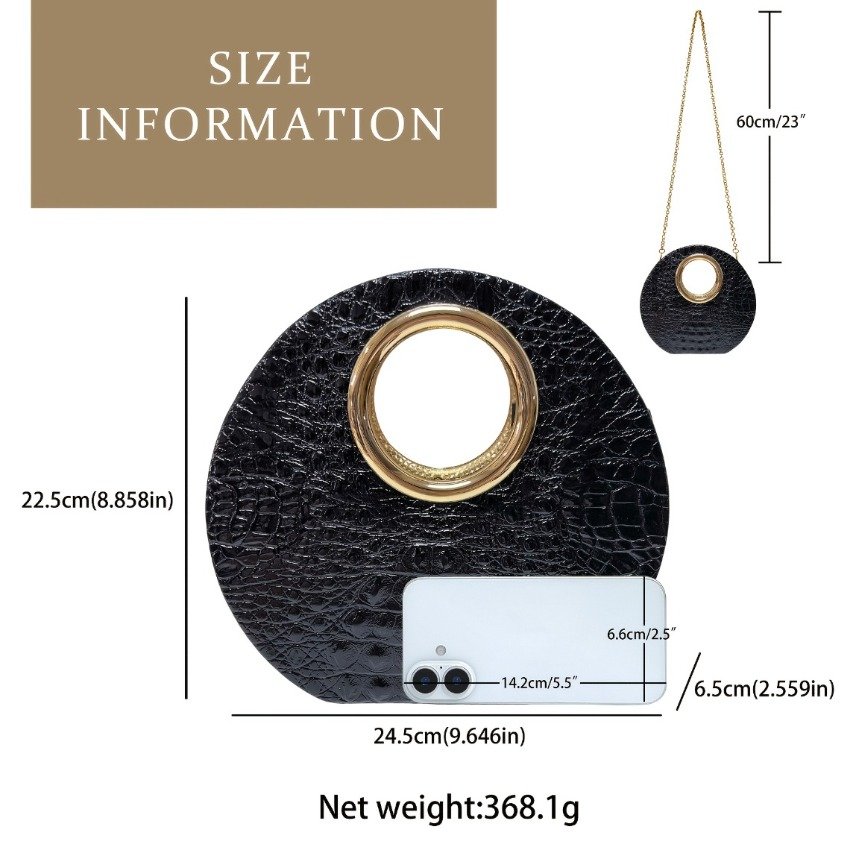 Women'S Elegant Evening Clutch - Luxury Handbag with Detachable Chain Strap, Zipper Closure, Magnetic Closure, Synthetic Handbag for Weddings, Parties, Formal Events - Elegant Women'S Designer Purse, Party Accessory, Geometric Pattern - Image 11