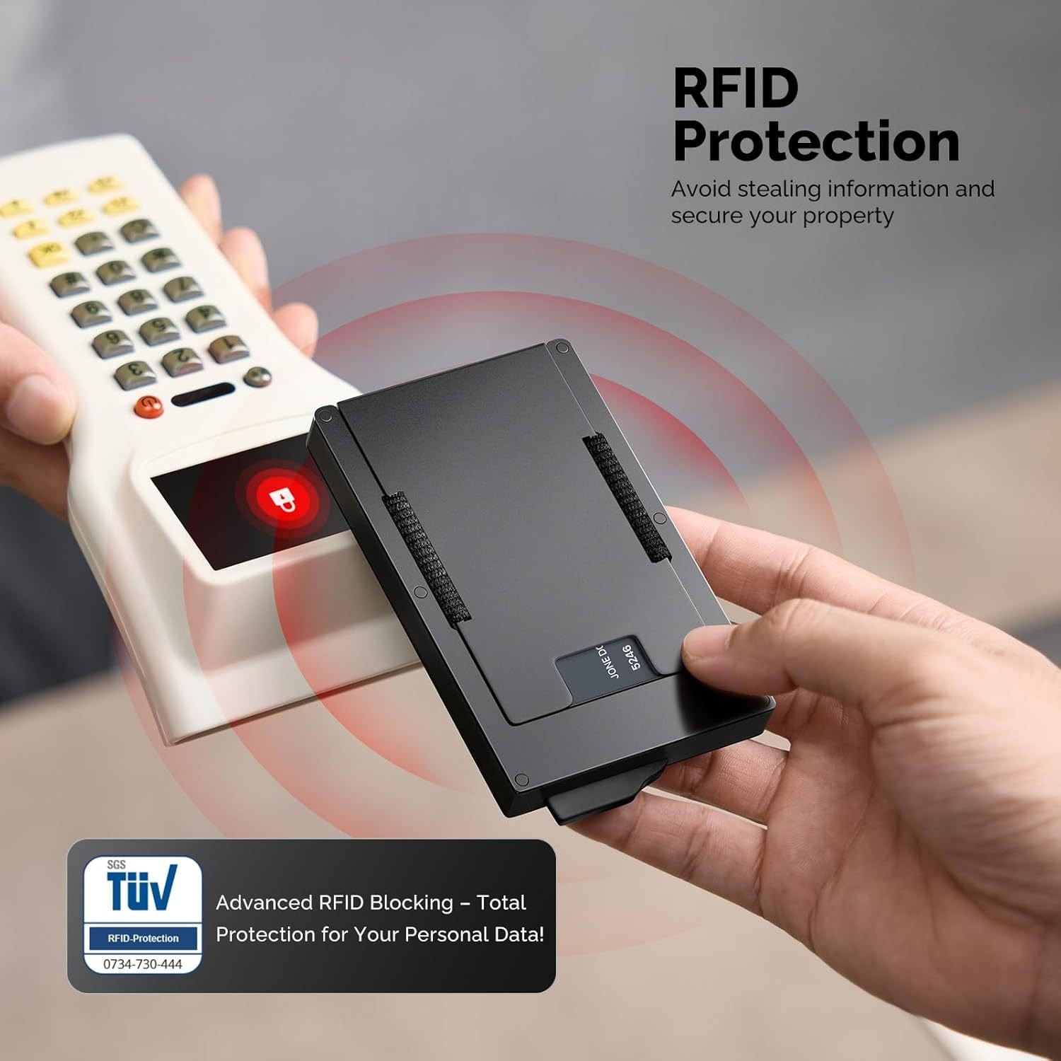 Men's Slim Aluminum Wallet with Money Clip - Holds 20 Cards & Bills, RFID Blocking Card Holder with Smart Slot, Minimalist Pop-Up Design, Durable Nylon Lining - Ideal Gift for Men (Black)