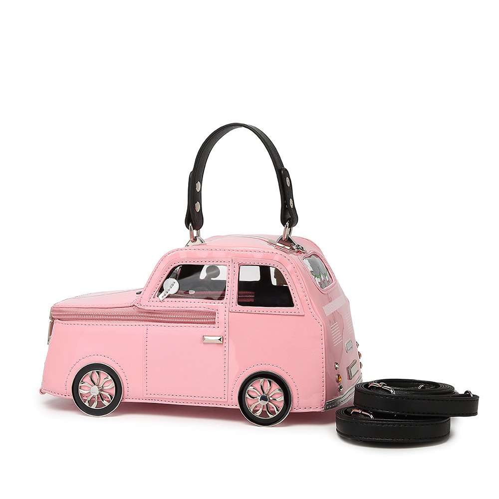 Women's 3D Mini Car-Shaped Handbag - Cute Purse with Adjustable Crossbody/Shoulder Strap, Golden-Tone Door Handle & Realistic Headlights - Pink/Golden/Black (-Like) Bag for Daily Use, Parties, - Stylish Gift Idea - Image 5