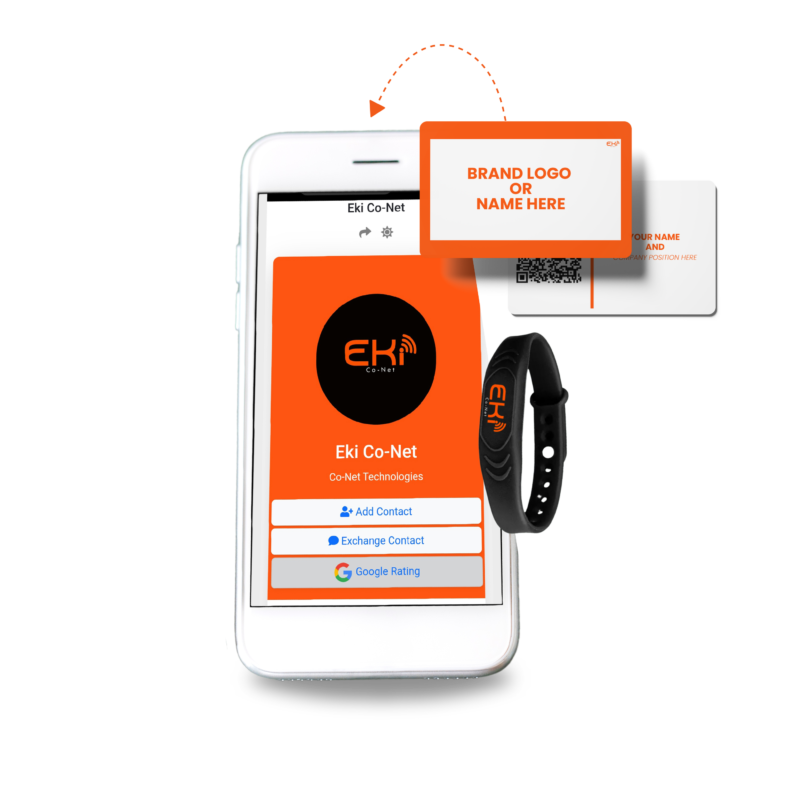 Eki Co-Net Smart Business Card & Wristband Bundle– Effortless Tap & Share Networking Solution