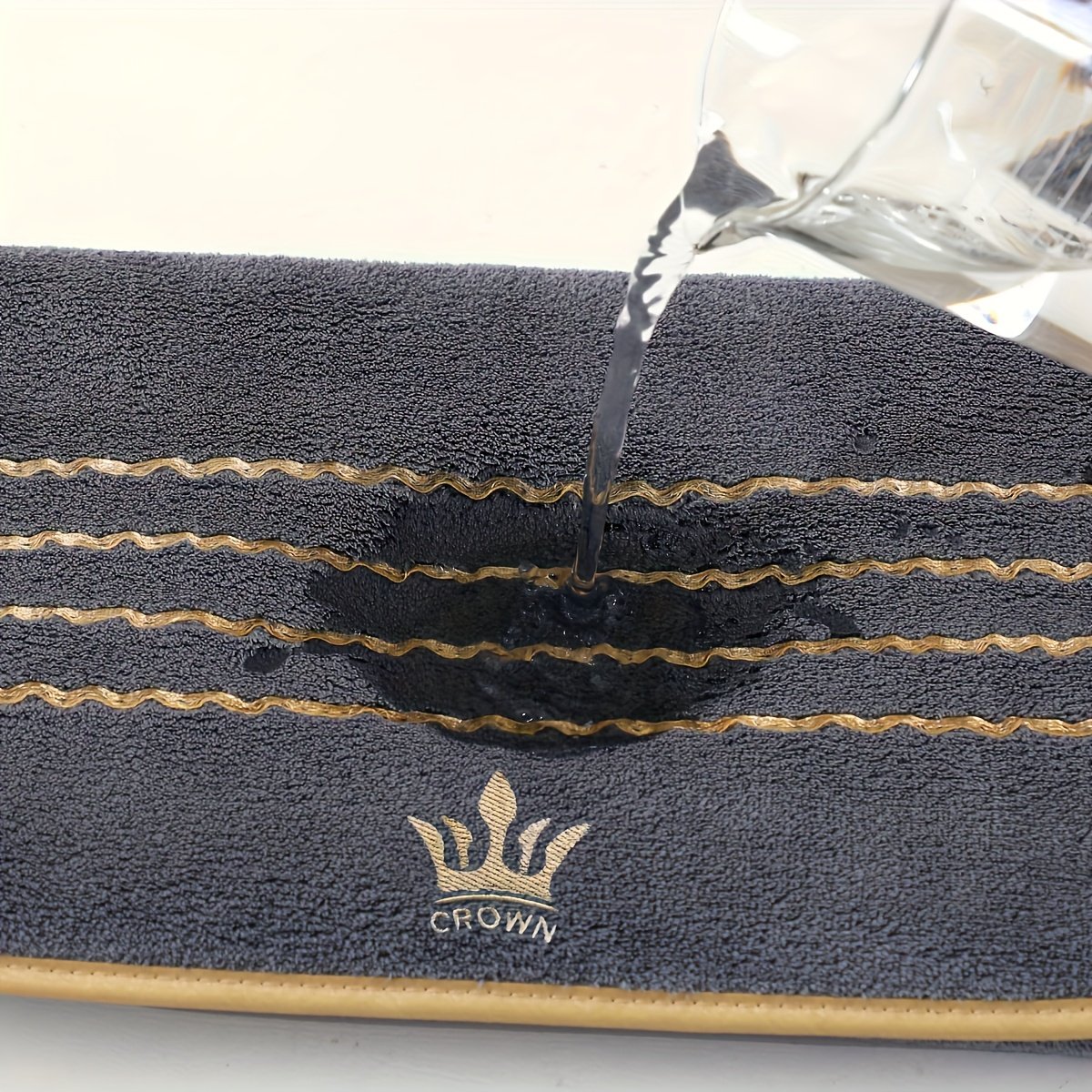 10pcs Luxury Bath Towel Set with Golden Crown & Stripe Design - Extra Large 70x140cm/27.5x55in, Large 42x70cm/16.5x27.5in, Small 35x35cm/13.7in - Plush Microfiber Spa Towels in Elegant Dark Brown & Golden for Bathroom, Gym, Hotel, Spa - Ideal Gift Set with Black & Golden Trim, Ultra-Soft & Durable, Perfect for Home or Travel, Includes Bath, Hand, and Face Towels, Towels Bath Towels, Bathroom Towels - Image 10