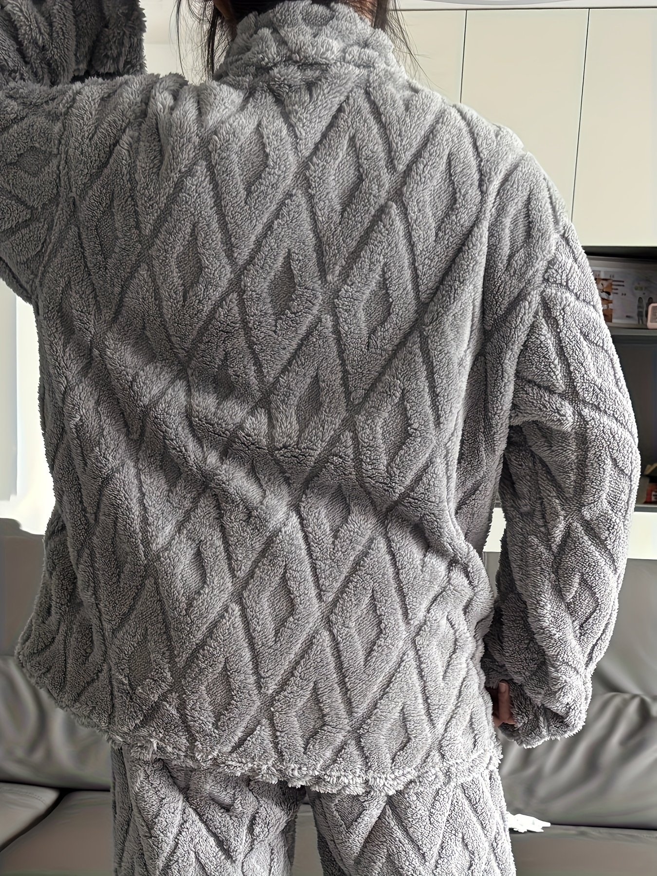 Men's Plush Zip-Up Set with Pockets, Warm and Comfortable Loungewear, New Autumn/Winter Collection, Light Beige-Friendly and Quick-Drying, Perfect for Fall and Winter Seasons - Image 9