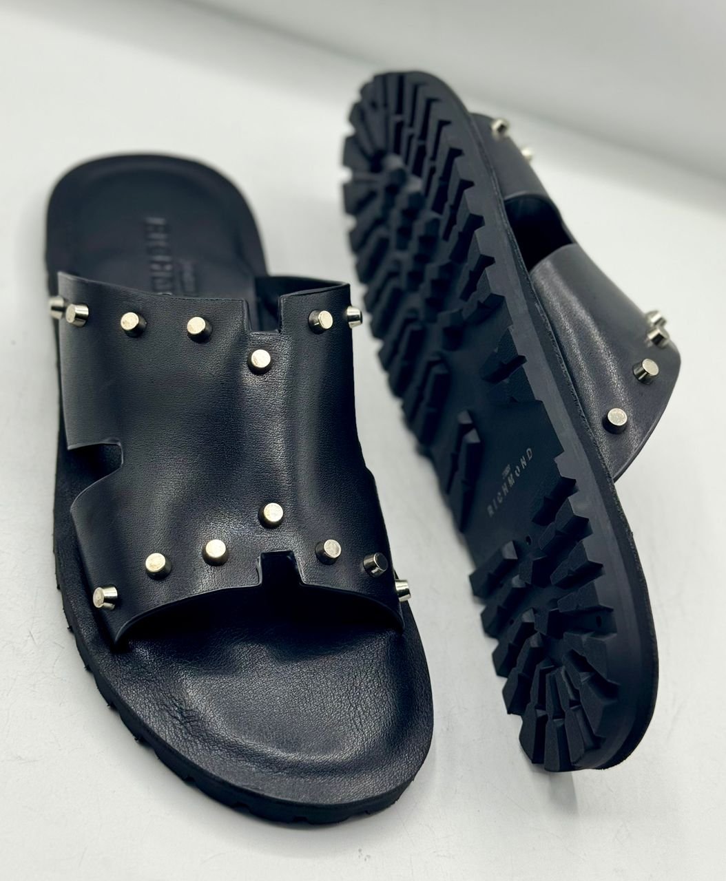 Premium Men's Leather Slides