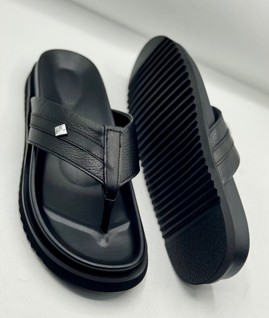 Premium Men's Leather Slides