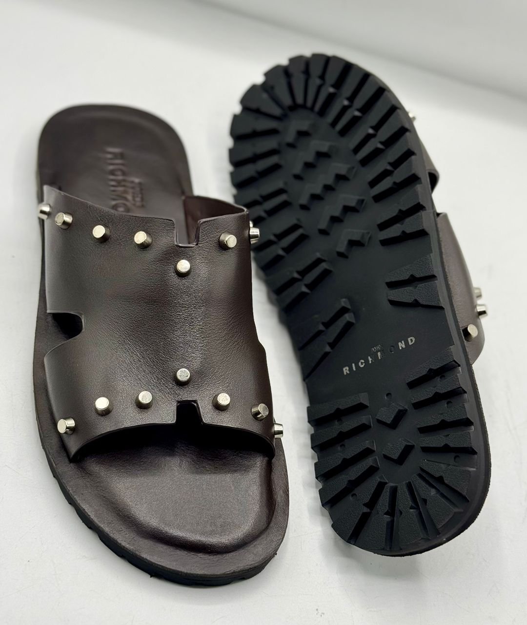 Premium Men's Leather Slides