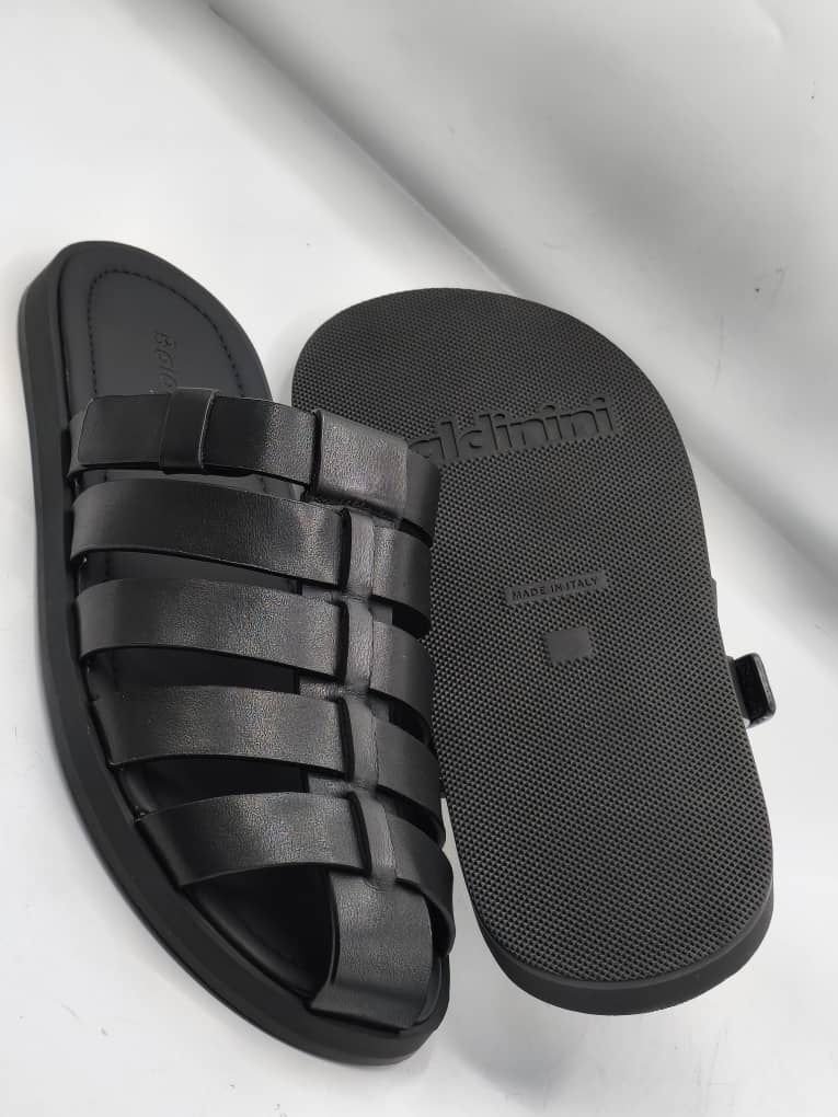 Premium Men's Leather Slides