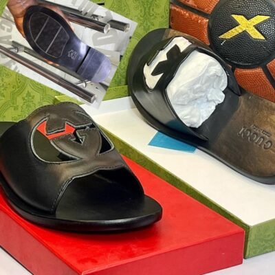 Gucci Men’s Stylish Leather Slide Sandals