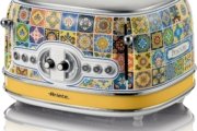 Sheemy’s Ariete 156 Positano Toaster, 1630W, 4 Slices, 6 Levels of Gilding, Crumb Tray, Defrost Function, Automatic Ejection, Without Tongs
