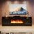 70″ Fireplace TV Stand With 36″ Electric Fireplace, LED Light Entertainment Center & Storage Cabinet For TVs Up To 80″, Black