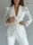 Women’S Elegant Semi-Transparent Lined Spring/Summer/Fall Blazer – Solid Color, Regular Fit, Long Sleeve, Button-Up Front, Polyester Lining, No Belt, Casual Style Jacket|Semitransparent Lining|Polyester Fabric
