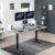 Freestanding Dual Computer Monitor and Laptop Combo Desk Stand with Glass Base, Fits up to 32 inch Monitors and 17 inch Laptops, Black, STAND – V003FGL