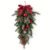 Large Artificial Christmas Garland with Red & Golden Pine Cones, Holly Berries, Golden Bows & Plaid Ribbon – Heavy-Duty Plastic Stair Railings/Wall Decorations for Home, Office, Parties – Easy Hook Installation (No Maintenance)