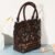 Handmade Bohemian Retro Geometric Plastic Handbag for Women – High-Quality Coconut Shell Design with Zipper Closure, Deep Brown Lining & Braided Handles, Versatile for Casual & Formal Occasions, Cute Purse