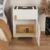 White Modern Luxury Nightstand with Built-in Safe & Key Lock – Solid Hardwood Portable Bedside Table, No Assembly Required, Compact Storage Cabinet for Bedroom Security & Organization, Bedroom Accessories