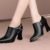 Women’s Chunky Heel Pointed Toe Pumps – Synthetic Cover Black High Heels with Side Zipper, Comfortable Block Heel & Fabric Lined for All-Season Wear, Versatile for Casual & Formal Occasions, Formal Footwear, Sophisticated Style, Durable Rubber Sole