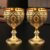 2pcs Vintage Medieval Style Imitation Renaissance Chalice Goblets, Luxurious Golden Finish with Ornate Floral Patterns, Handcrafted Metal Cups for Housewarming Gifts, Special Occasions, and Decorative Use