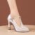 Women’s Elegant Pointed-Toe High Heels with Ankle Strap – White Faux Cover Dress Pumps, Stylish & Versatile for Spring Outfits, Occasion Shoes | Elegant High Heels | Synthetic Cover Shoes, Stiletto Heels