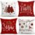 Merry Christmas Snowflake Red Reindeer Star Red Pine Tree Decorative Pillow Covers 4pcs Set Suitable for Family Gatherings Living Room Chair Sofa Decoration