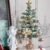 23.62inch Artificial Flocked Christmas Tree with Golden Ornaments, Star Topper & White Garland – Pre-Decorated Full Tree with Flocked Branches, Plastic Base for / Holiday Tabletop, Corner, Mantel – Easy Setup (No)